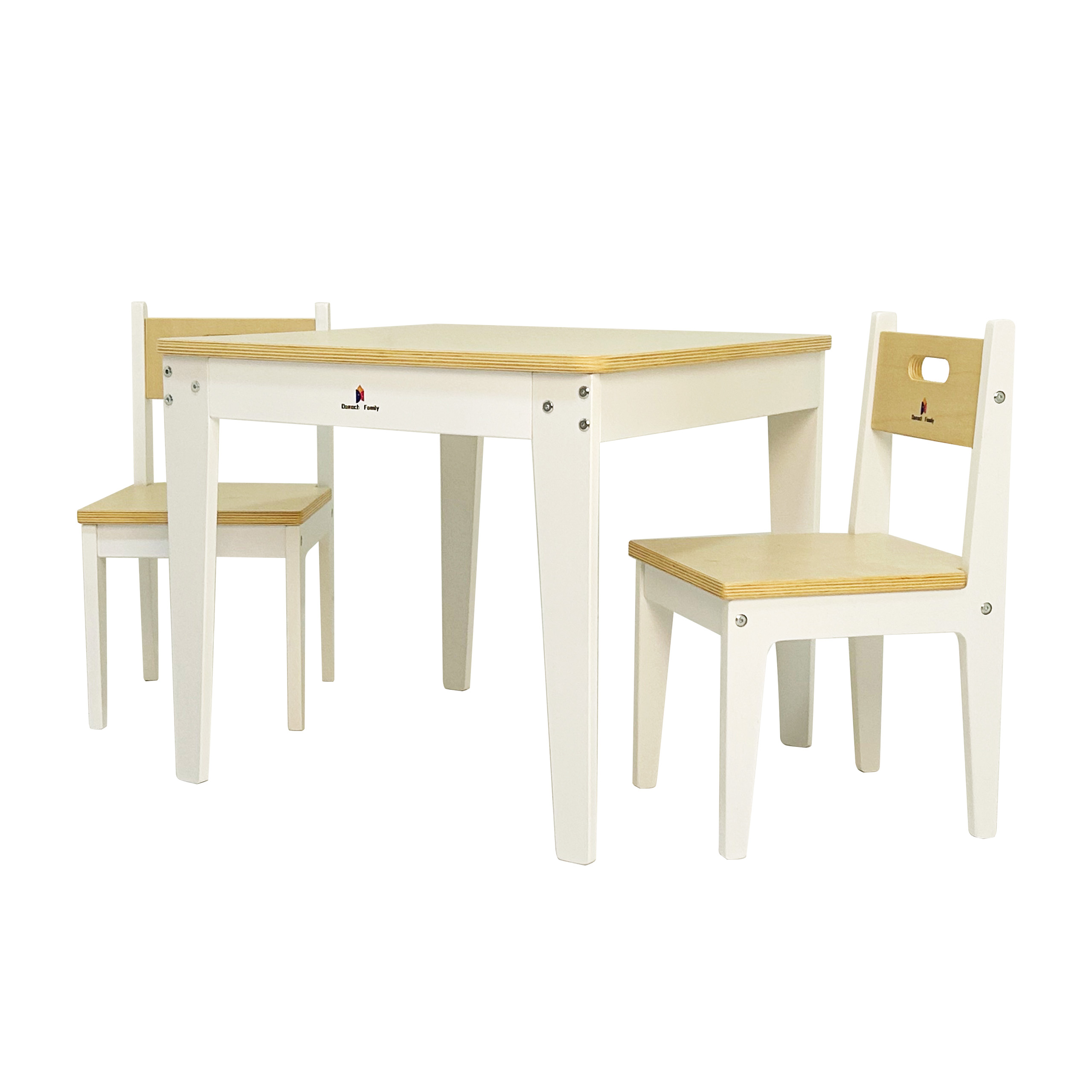 Space-saving modern table and chair set for Montessori home or classroom