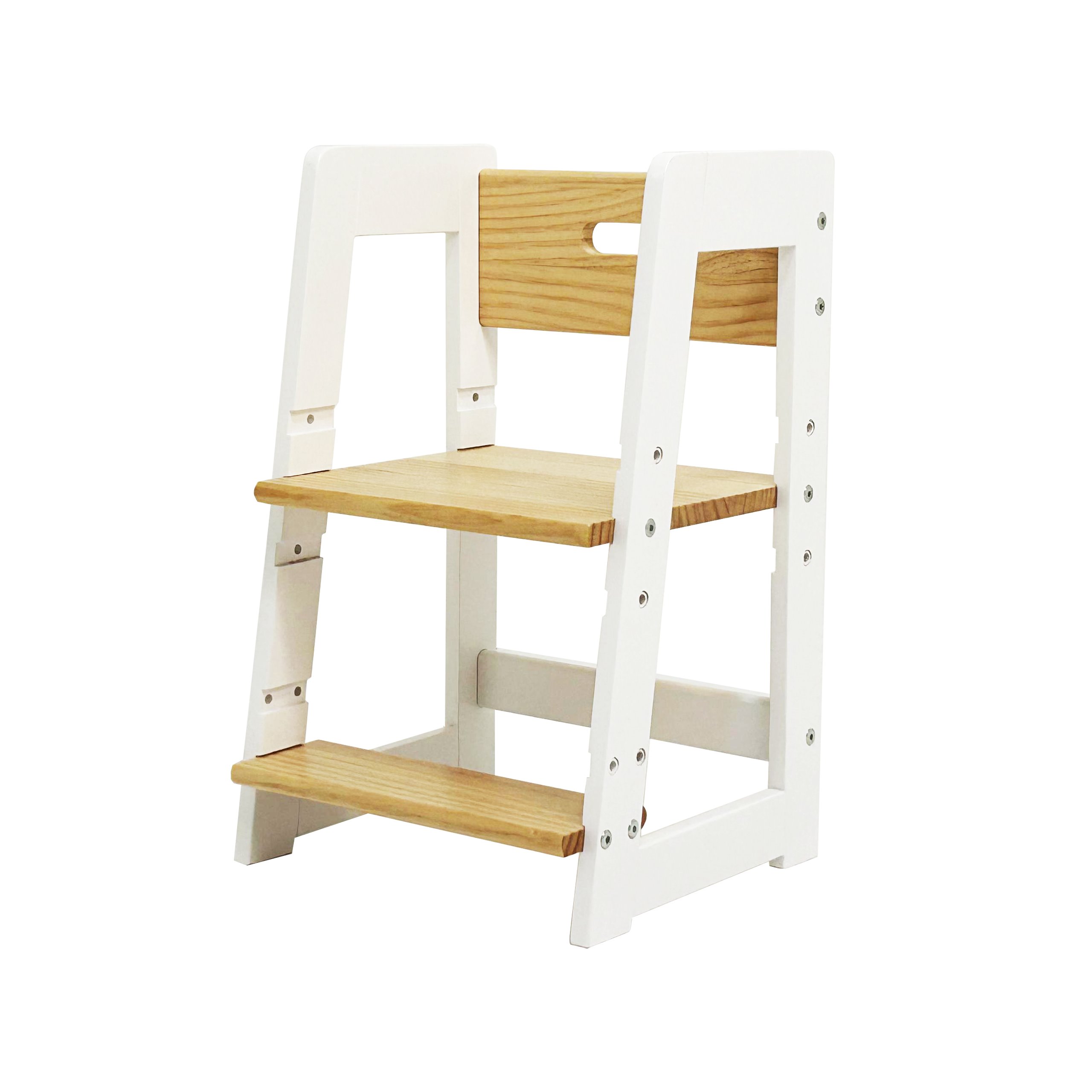 2-in-1 kids helper: weaning chair for toddlers, step stool for older kids.