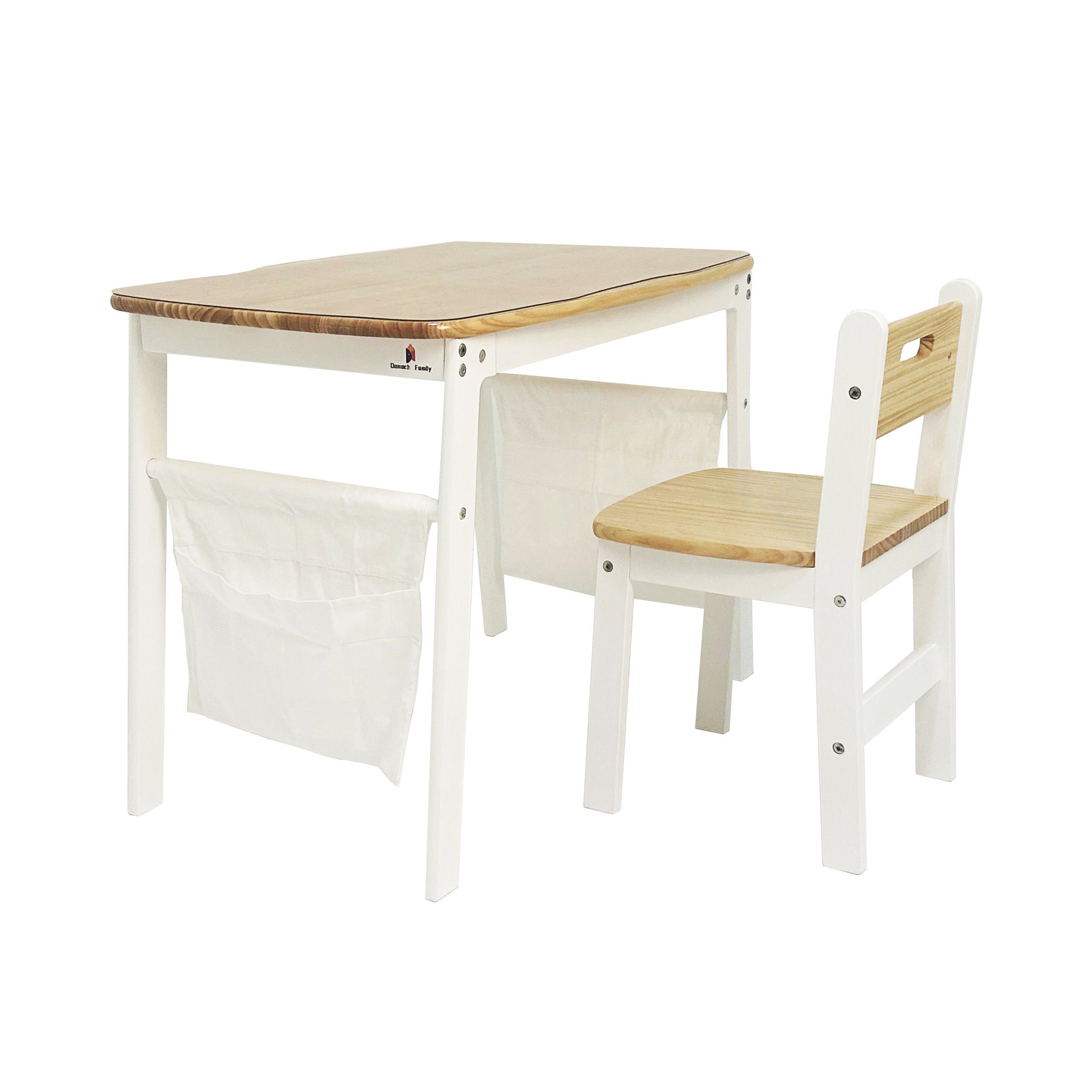 Magical first desk made of premium New Zealand pine with reversible design – straight edge or curved Learning Island mode
